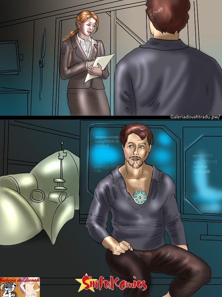 Homem de Ferro fodendo a secretária - HQ